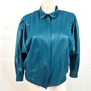 VTG Pierre Lamonte Teal Blue Green Jacket Sz 18